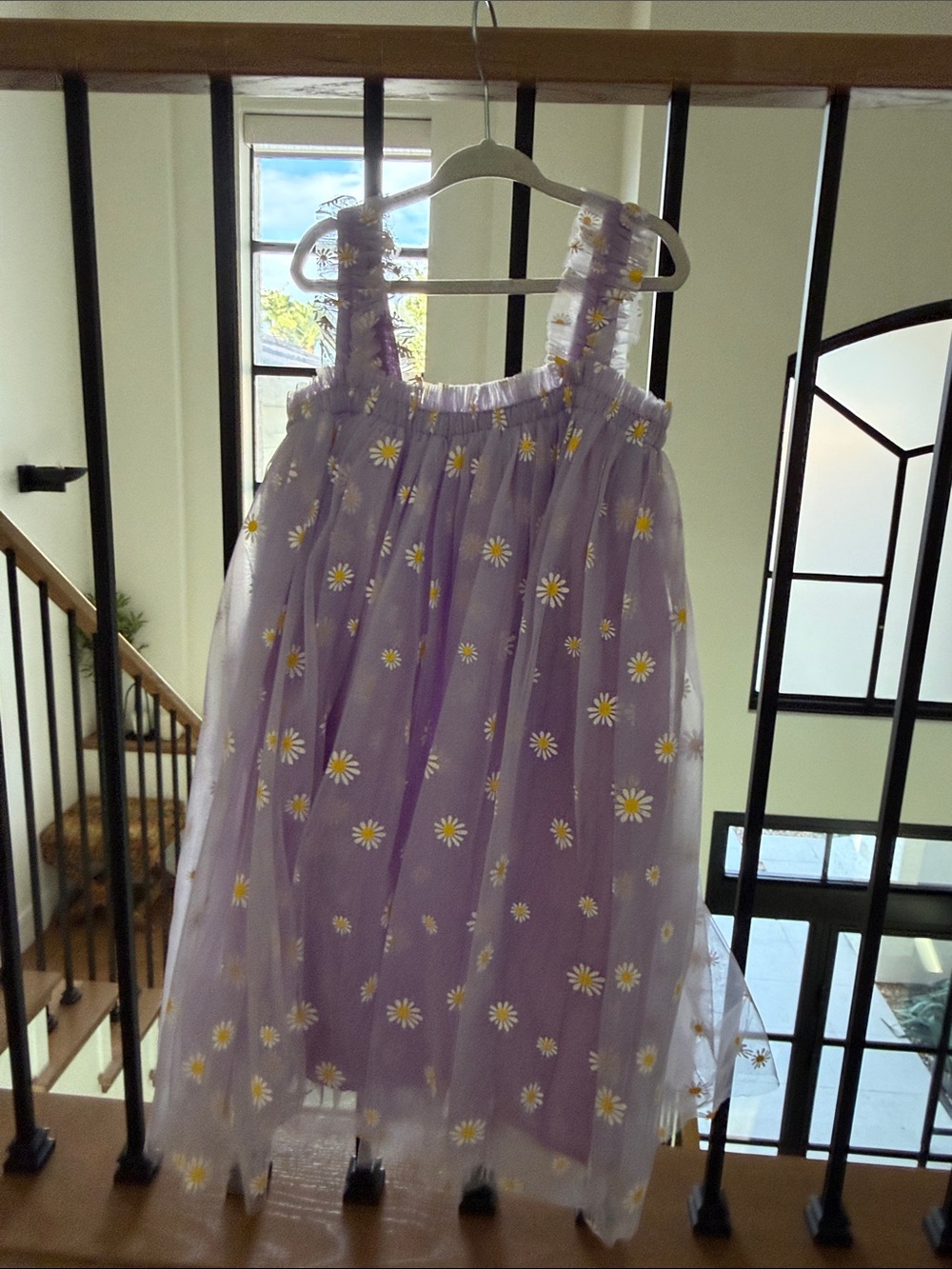 Girls Lavender Daisy Tulle Sundress